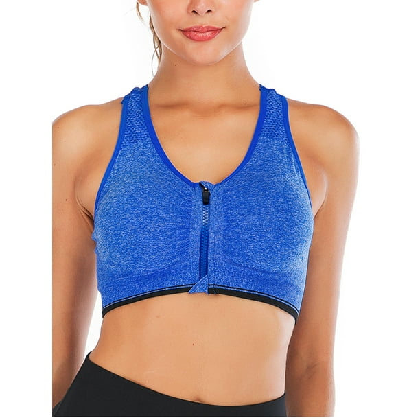 Womens Front Zipper Closure Sports Bra Medium Impact Workout Yoga Bras Womens Front Zipper Closure Sports Bra Medium Impact Workout Yoga Bras